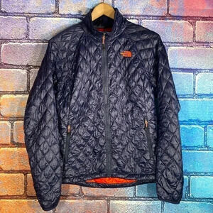 The North Face Women’s Quilted Puffer Windbreaker Outdoor Jacket Blue Orange S/P